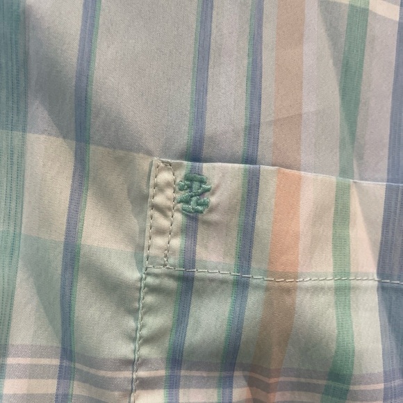 Izod Blue and Green Plaid Shirt - Picture 5 of 5